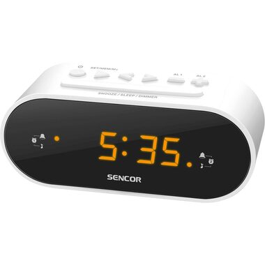 SENCOR SRC 1100 W bílá / Radiobudík / PLL FM / 10 předvoleb