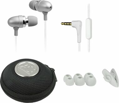 ARCTIC E351 W Earphone stříbrná / špuntová sluchátka / mikrofon / 3.5mm Jack / 1.3 m 