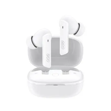 QCY HT05 MeloBuds bílá / Bezdrátová sluchátka / mikrofon / ANC / Bluetooth 5.2 / IPX5 / s dobíjecím boxem 