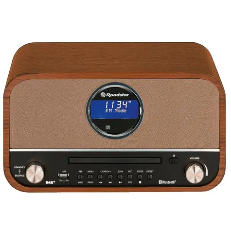 ROADSTAR HRA-1782NBT hnědá / Radio / FM / PLL / CD / MP3 / Bluetooth / USB / AUX RCA