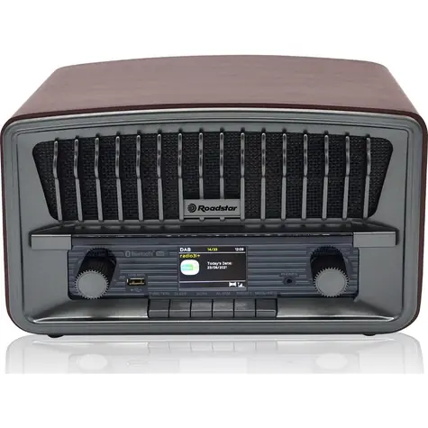 ROADSTAR HRA-270D+BT hnědá / Retro rádio / FM / PLL / DAB+ / CD / MP3 / 3.5mm / USB  