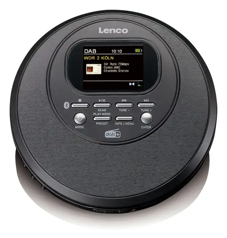Lenco CD-500BK černá / Přenosný CD přehrávač / MP3 / DAB+ / FM / 3.5mm