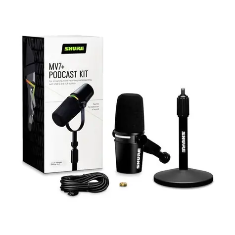 Shure MV7+-K-BNDL černá / Dynamický mikrofon / XLR / USB-C / 50 - 16000 Hz