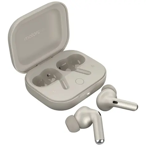 Motorola Moto Buds+ bílá / bezdrátová sluchátka s mikrofonem / Bluetooth / ANC