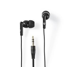 Nedis HPWD1000BK černá / sluchátka s mikrofonem / 3.5mm jack / 1.2m / ovládání hlasitosti 