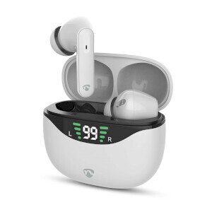 Nedis HPBT2450WT bílá / bezdrátová sluchátka s mikrofonem / ANC / Bluetooth / až 30 hodin 