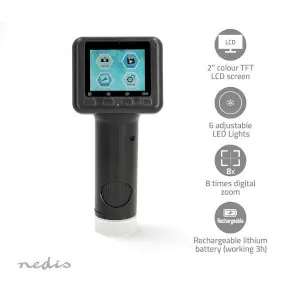 Nedis Microscope Camera černá / Ruční digitální mikroskop / 1080P / 48MP / 2" barevný TFT LCD 