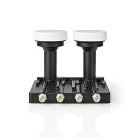 Nedis LNB černá / Quad Monoblok 6.0° / Výstupní připojení: 4x konektor F 