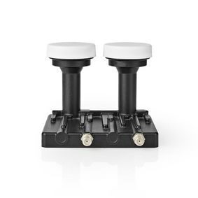 Nedis LNB černá / Twin Monoblok 6.0° / Výstupní připojení: 2x F-konektor 