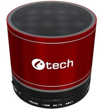 C-TECH SPK-08R červená / Přenosný reproduktor / 3 W / BT 5.0 