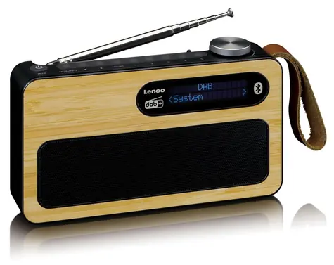 Lenco PDR-040 Bambus / Přenosné rádio / FM / DAB+ / BT 5.0 / 3W / 2000mAh