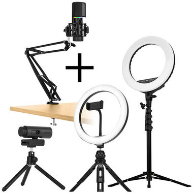 Streamplify Streaming Pro Bundle /  Streamovací sada / 2x LED světlo / mikrofon / kamera 