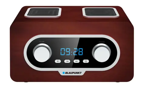 BLAUPUNKT PP 5.2BR hnědá / přenosné rádio / FM / AUX / hodiny / dalkový ovladač / 3-4 hodiny provozu 
