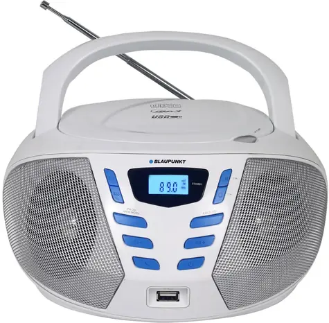 BLAUPUNKT BB7WH bílá / přenosné rádio / CD / USB / AUX / LCD displej 