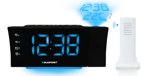 BLAUPUNKT CRP81USB černá / rádio budík / LED displej / projekce času a teploty / stmívatelný 
