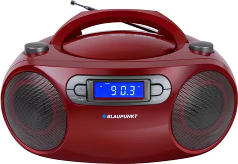 BLAUPUNKT BB18RD červená / Rádiomagnetofon / FM/CD/MP3/USB/AUX / budík / 2x 2W RMS