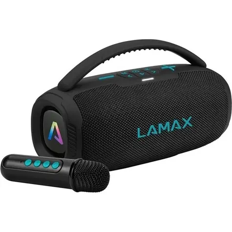 LAMAX PartyGo1 mini černá / Bluetooth reproduktor / 30W / 2400mAh / BT 5.3 / AUX / microSD / USB / IPX5