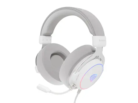 Genesis Neon 764 RGB bílá / herní sluchátka s mikrofonem / 7.1 Virtuální