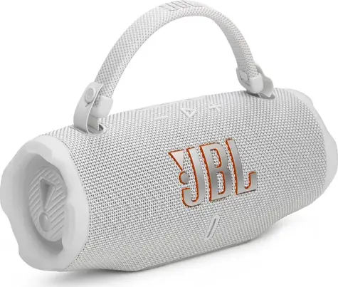 JBL Charge 6 bílá / Bluetooth reproduktor / výdrž 24 hodin / IP68 / Bluetooth / 4722 mAh