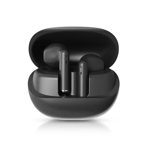 Niceboy Beans 4 černá / Bezdrátová sluchátka s mikrofonem / Bluetooth 5.4 / IPX4 / nabíjecí pouzdro 