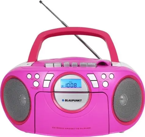 Blaupunkt BB16PK růžová / přenosné rádio / CD / USB / AUX / 3.4W