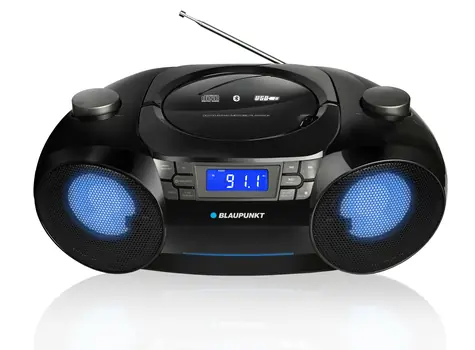 Blaupunkt BB31LED černá / přenosné rádio / CD / USB / AUX / FM / 12W