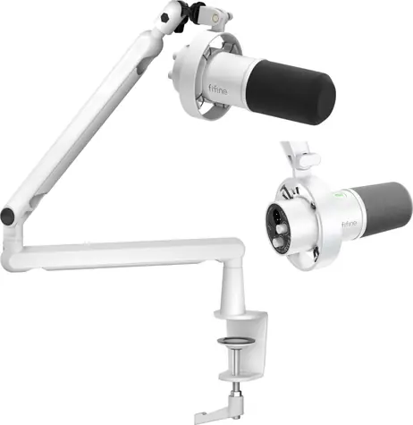 FIFINE T688W USB XLR Kit bílá / stolní mikrofon / dynamický / rameno / USB-C / XLR 