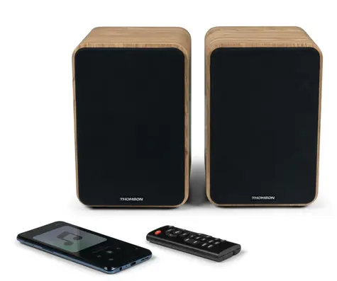 Thomson WS602DUO hnědá / HiFi reproduktory / 2.0 / BT 5.0 / RCA / 100W