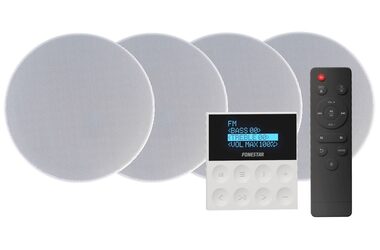 Fonestar KS-WALL-4  / 4 vestavné reproduktorů s nástěnným přehrávačem / Bluetooth 5.0 / 2x 15W & 2x 25W 