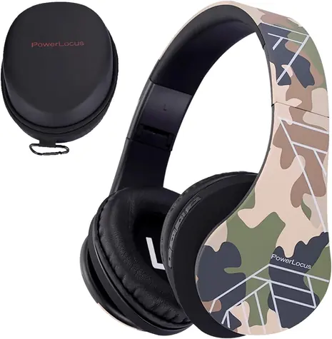 PowerLocus P2 Kids Camouflage / Dětská bezdrátová sluchátka s mikrofonem / Bluetooth 5.3