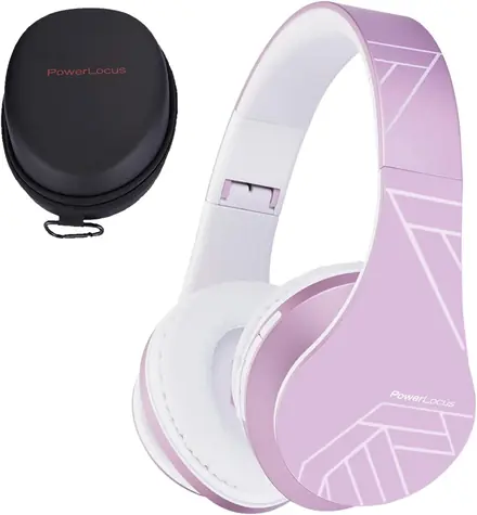 PowerLocus P2 Kids Purple/White / Dětská bezdrátová sluchátka s mikrofonem / Bluetooth 5.3