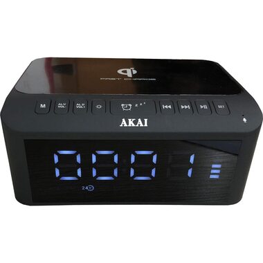 AKAI ACRB-1000 Rádiobudík šedá / Bluetooth 5.1 / 2x USB-A & 1x AUX / 5W
