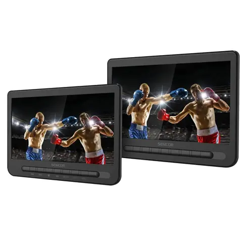 SENCOR SPV 7105 černá / Přenosný DVD přehrávač / 10" LCD displej / 3.5 mm jack / USB / SD / 2000 mAh