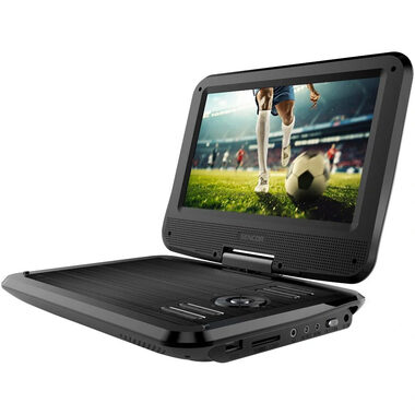 SENCOR SPV 2105 černá / Přenosný DVD přehrávač / 10" LCD displej / 3.5 mm jack / USB / SD / 1500 mAh