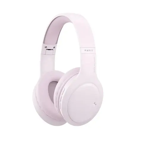 Havit H633BT růžová / Bezdrátová sluchátka / mikrofon / doba přehrávání až 22 h / Bluetooth 5.1