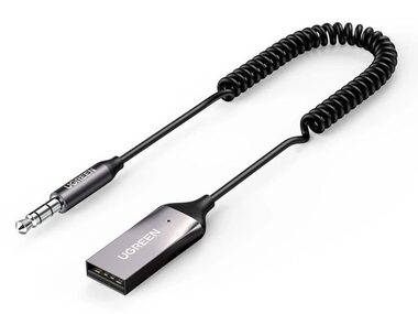 Ugreen CM309 Audio přijímač USB audio adaptér AUX jack černá / Bluetooth 5.0 / USB / dosah 10 m
