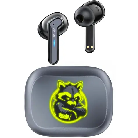 Buxton BTW 8200 RACCOON šedá / bezdrátová sluchátka / mikrofon / Bluetooth 5.4 / ANC / IPX6
