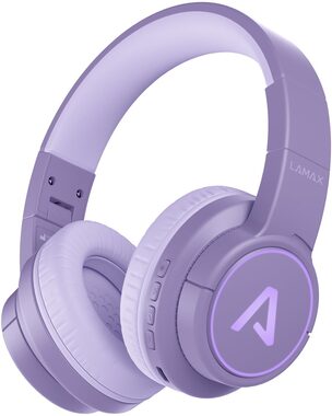 LAMAX GlowKid1 fialová / dětská bezdrátová sluchátka / USB-C / bluetooth / 3.5 mm jack