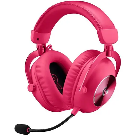Logitech G PRO X 2 LIGHTSPEED růžová / bezdrátová sluchátka / odnímatelný mikrofon / 50mm měniče / USB přijímač