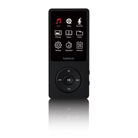 Rozbaleno - Lenco Xemio 768 černo-růžová / MP3 & MP4 přehrávač / 1.8" TFT / 8GB / MicroSD / 3.5 mm / rozbaleno