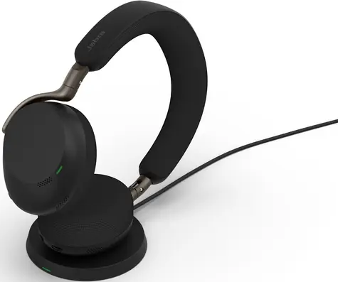 Jabra Evolve3 75 UC USB-A + nabíjecí podložka černá / bezdrátová sluchátka / mikrofon / ANC / USB-A + Bluetooth