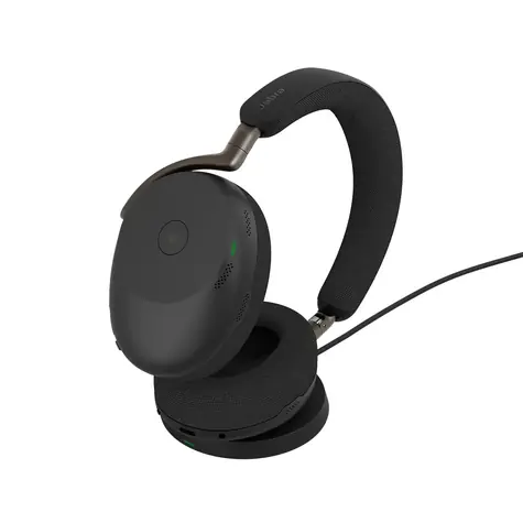 Jabra Evolve3 85 MS USB-C černá + nabíjecí podložka / bezdrátová sluchátka / mikrofon / ANC / USB-C + Bluetooth