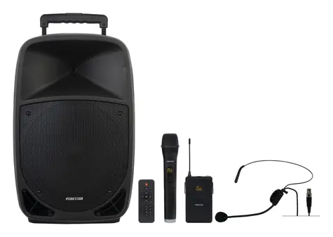 Fonestar MALIBU-312 černá / Párty reproduktor / 250W / Bluetooth / USB / 2x MIC / AUX  / FM / microSD