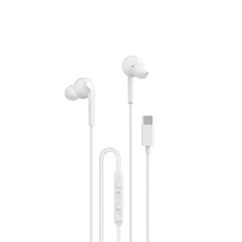 Dudao X3C drátová sluchátka do uší bílá / s mikrofonem / USB-C / 1.2 m