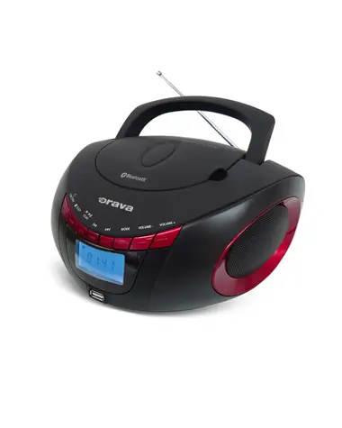 Rozbaleno - Orava RCD-813 červená / Rádio CD přehrávač / FM / USB / AUX / Bluetooth / 2x2W repro / rozbaleno