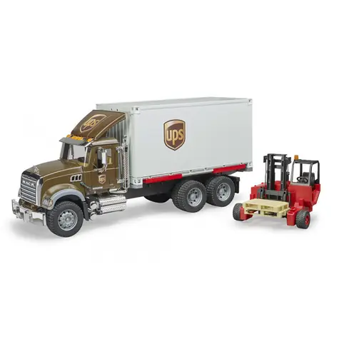 Bruder 02828 Mack Granite UPS s vysokozdvižným vozíkem / 1:16 / od 4 let