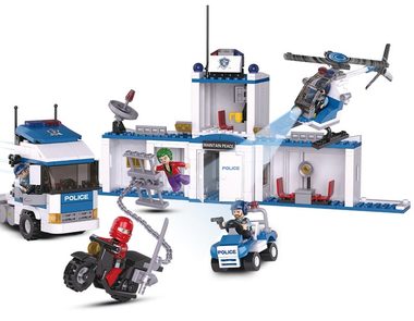 Sluban Policie M38-B0376 2v1 Městský náklaďák-Základna / LEGO - kompatibilní / Počet figurek|dílků: 5|572 / od 6 let