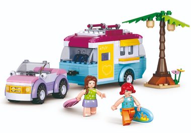 Sluban Girls Dream Holidays M38-B0606 Auto s karavanem / LEGO - kompatibilní / Počet figurek|dílků: 2|281 / od 6 let