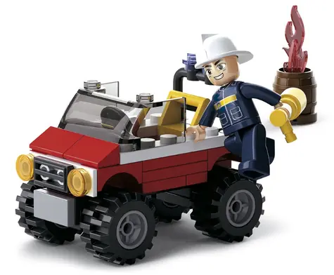 Sluban Hasiči M38-B0621 Jeep / LEGO - kompatibilní / Počet figurek|dílků: 1|58 / od 6 let
