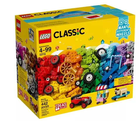 LEGO Classic 10715 Kostky na kolečkách / 442 kostek / 4-99 let